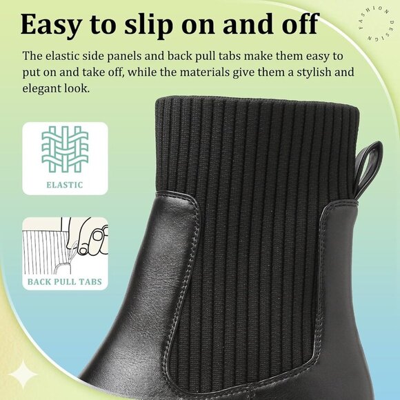 🆕Women Chelsea Platform Ankle Boot Black PM PU+PVC Brand Gender Colour Material - Picture 6 of 7